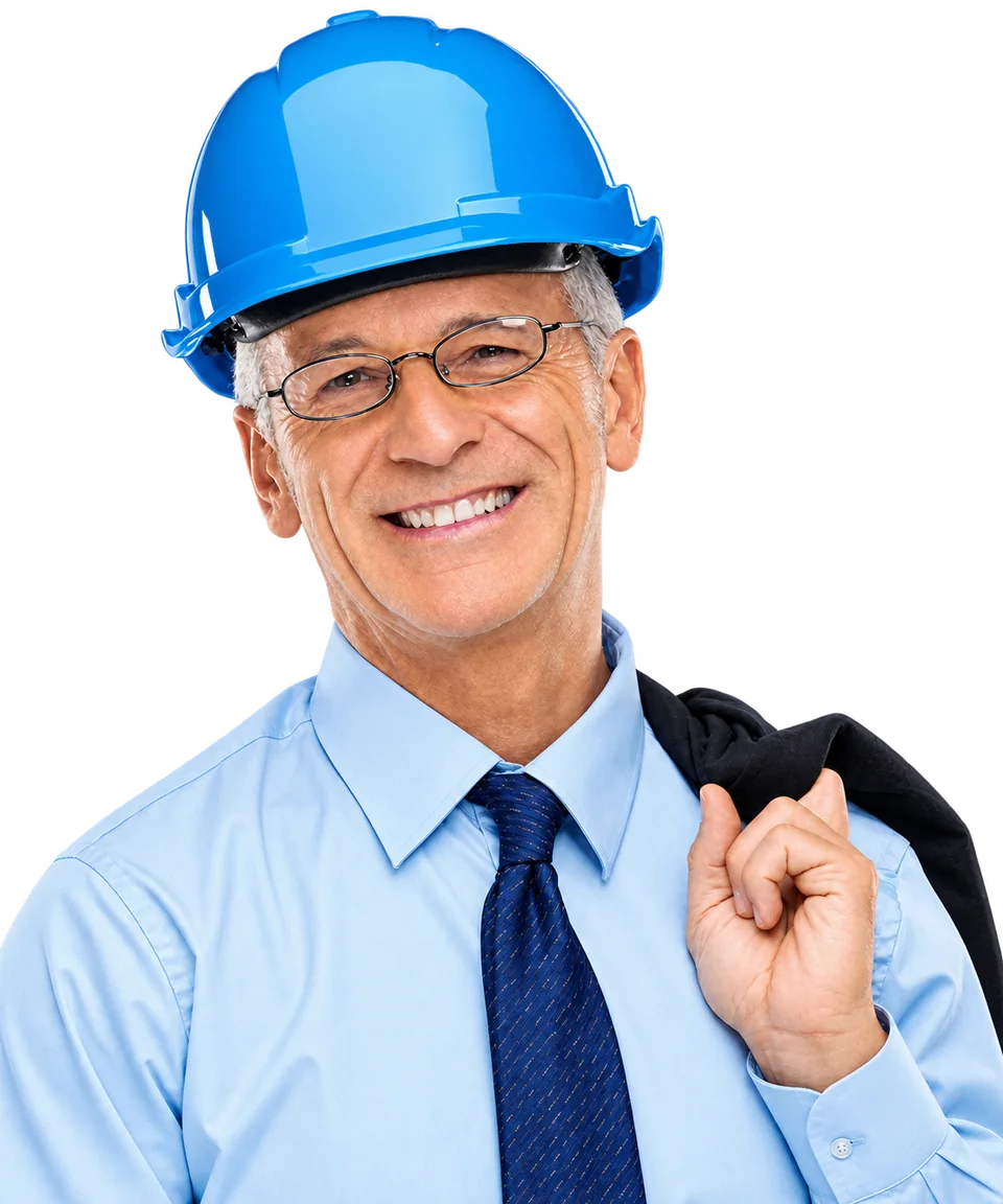Инженер в синей каске